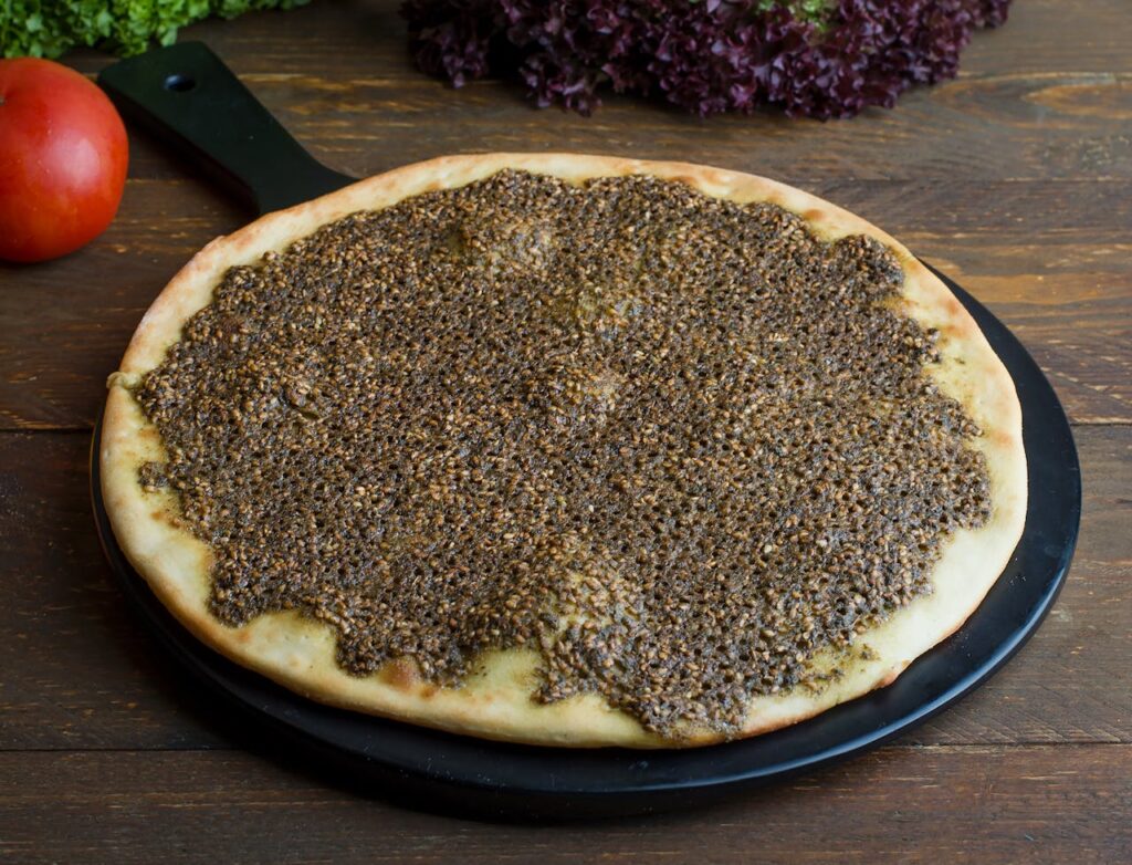 Zaatar Manakish on a Tray